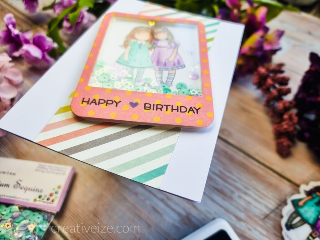 Happy Birthday Shaker Card - Detail