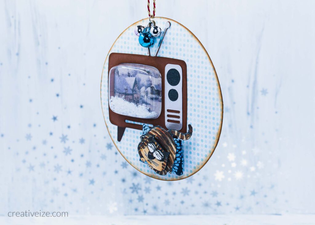 Tim Holtz Retro TV Snarky Cat - Ornament