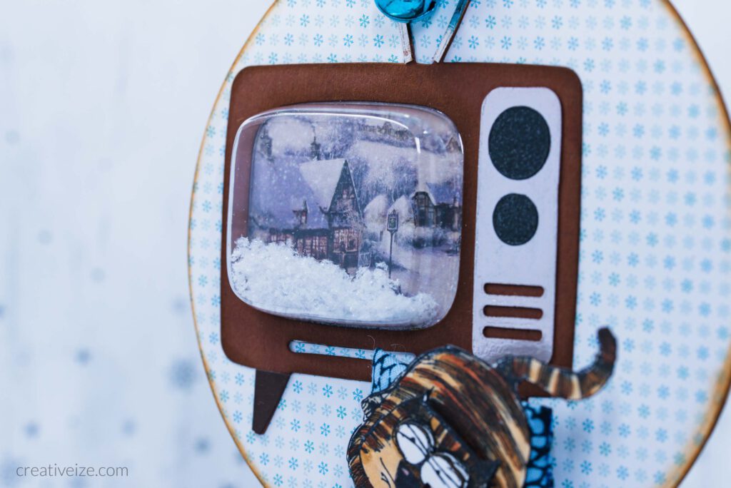 Tim Holtz Retro TV Snarky Cat - Detail TV